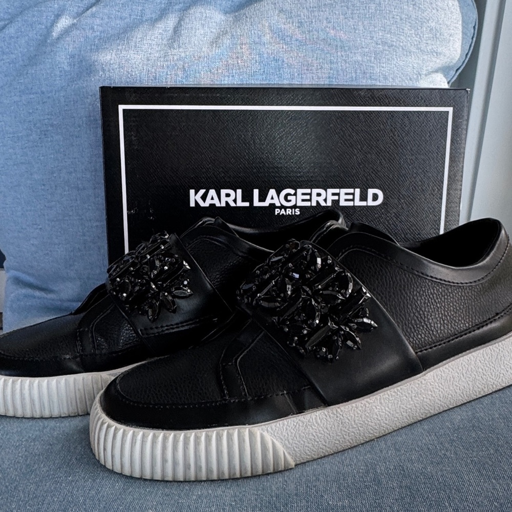 Black platform sneakers size 7.5 Karl Lagerfeld